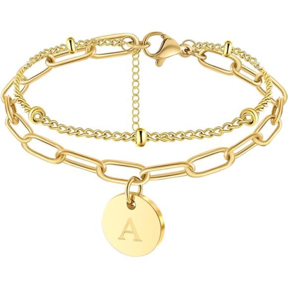 Gold Initial A Bracelets For Women